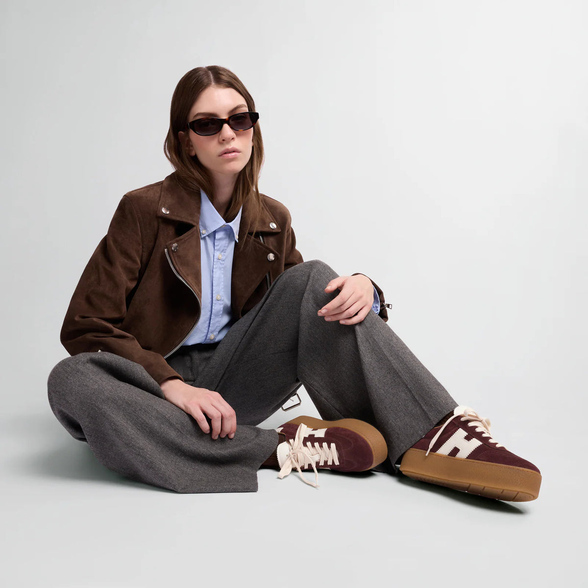 Hogan - Sneakers Maxi Cool Camoscio Bordeaux