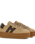 Hogan - Maxi Cool Sneakers Donna in Nabuk Beige Cammello