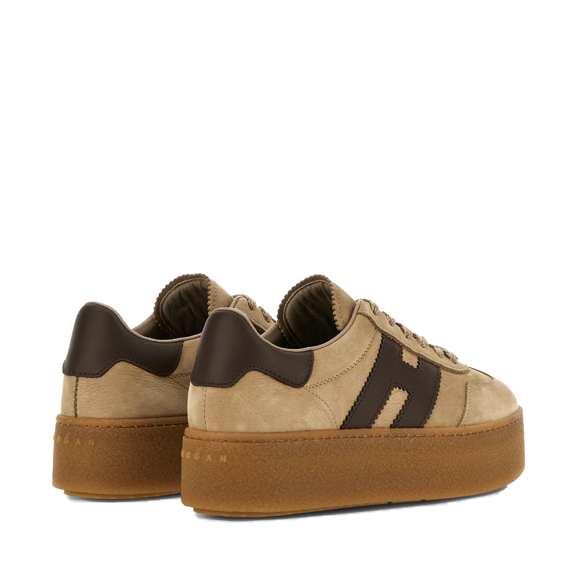 Hogan - Maxi Cool Sneakers Donna in Nabuk Beige Cammello