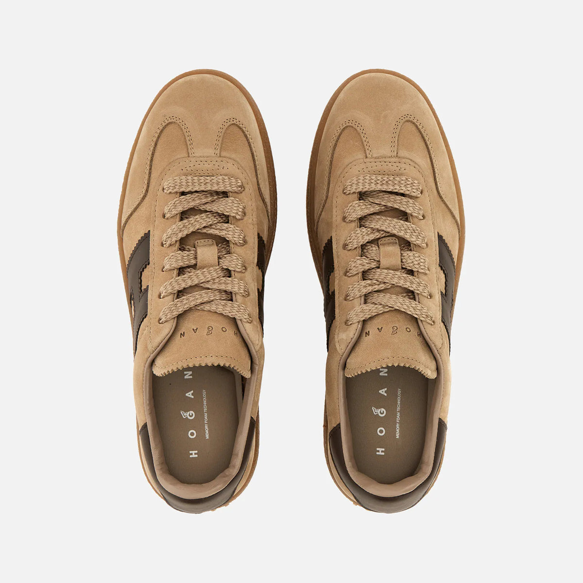 Hogan - Maxi Cool Sneakers Donna in Nabuk Beige Cammello