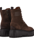 Hogan H700 Stivaletti Donna in Camoscio Marrone con Suola Chunky Nera