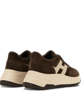 Hogan Hi-Fi Donna Sneakers in Camoscio Marrone con H Beige