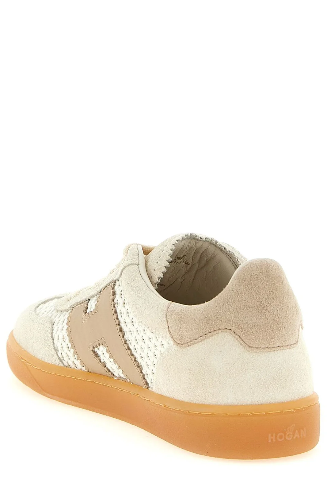 dettaglio tessuto traforato sneakers Hogan Cool donna panna effetto intrecciato