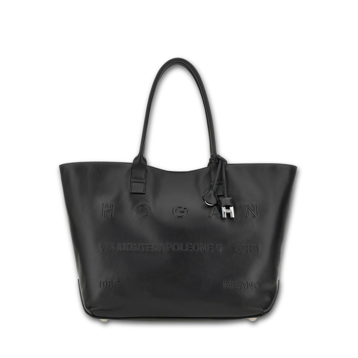 Hogan Address Shopping Media nera in pelle KBW01TA3300TZPB999