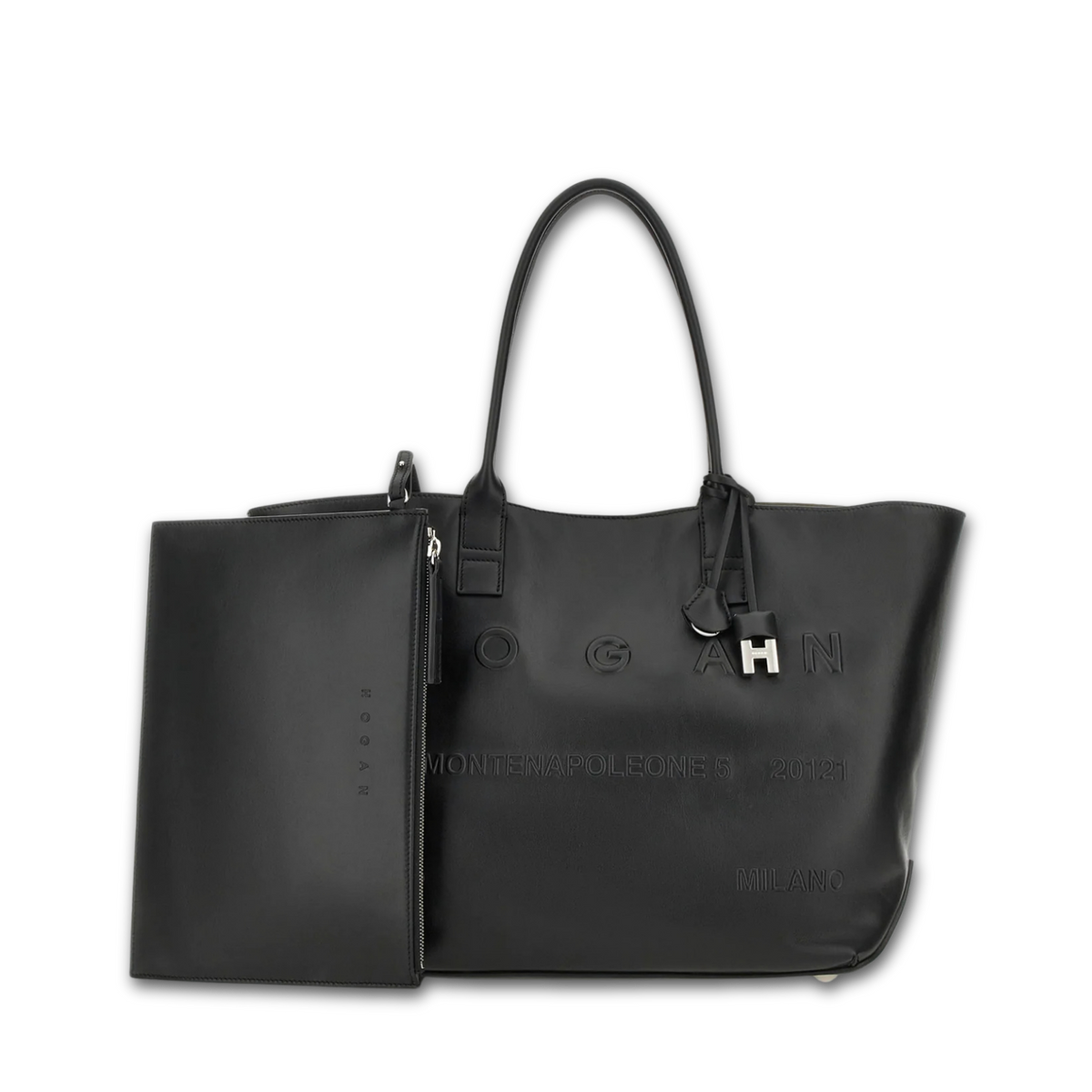 Hogan Address Shopping Media con pouch removibile nera
