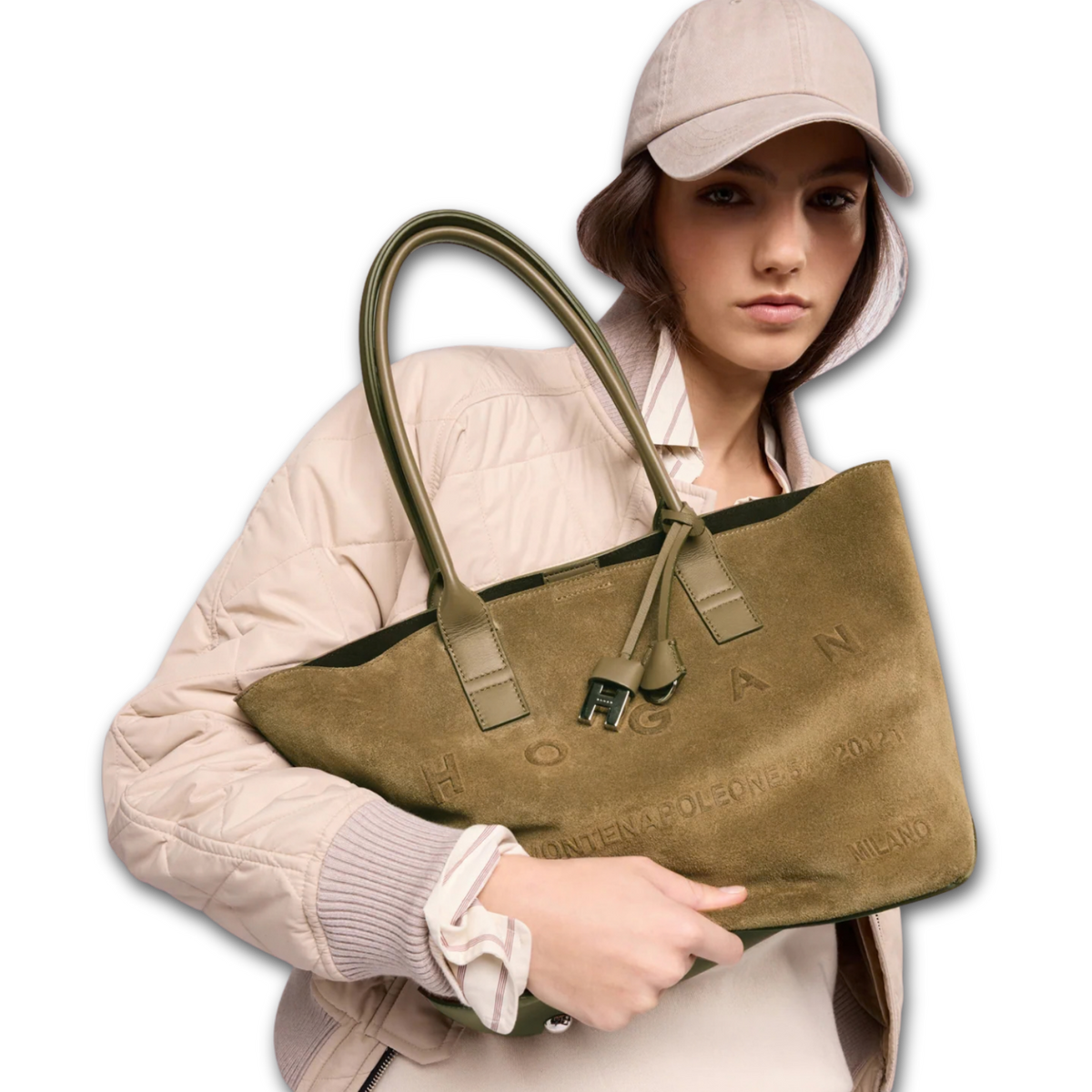 Hogan - Shopping Address Borsa Pelle Beige Cammello