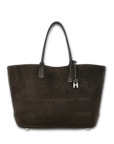 Hogan Address Shopping Media marrone in camoscio donna