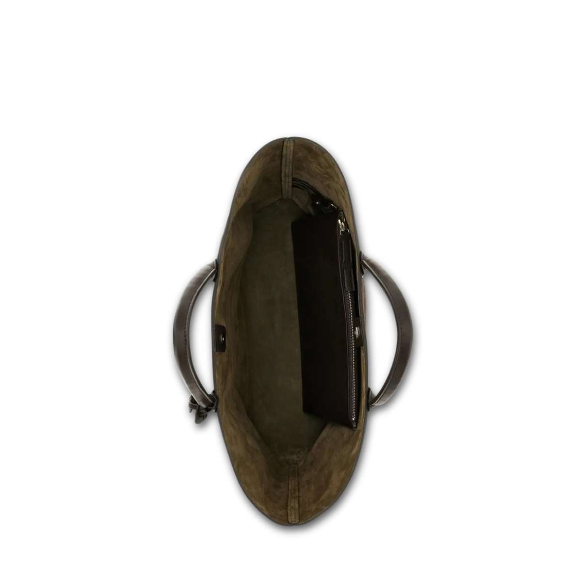 Interno borsa Hogan Address Shopping Media marrone con pouch