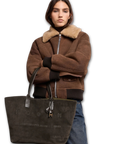 Hogan - Shopping Address Borsa Camoscio Marrone