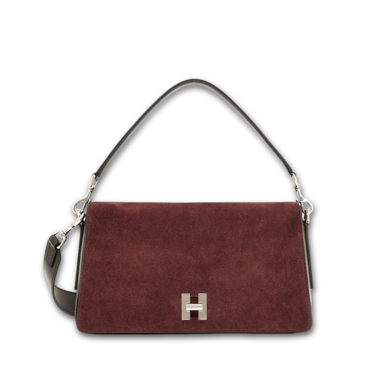 Hogan H-Turn borsa donna Bordeaux in suede con tracolla