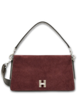 Hogan H-Turn borsa donna Bordeaux in suede con tracolla