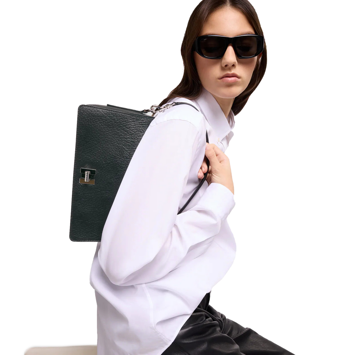 Hogan - Borsa Flap H-Turn Nero Pelle con Tracolla