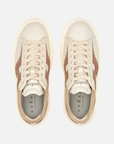 vista dallalto sneakers hogan h-stripes donna pelle martellata panna