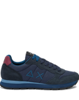 SUN68 - Tom Solid Sneakers Suede Blue Bordeaux