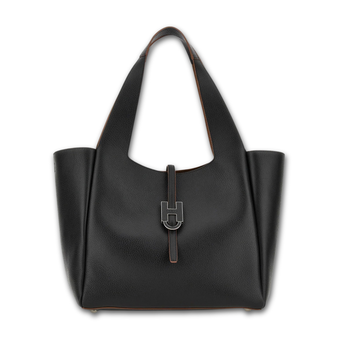 Hogan Trend borsa shopping donna in pelle nera vista frontale