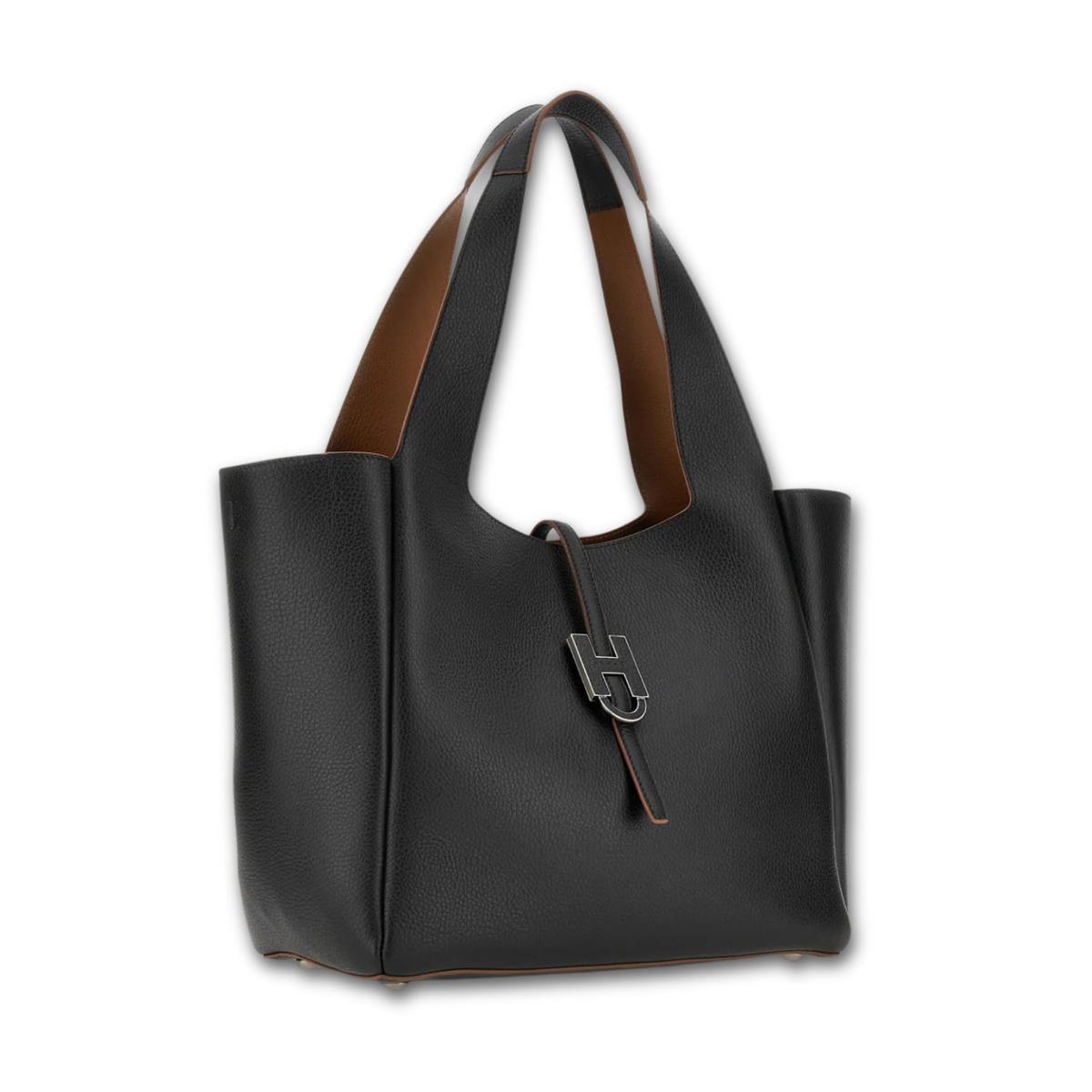 Borsa Hogan Trend nera in pelle vista tre quarti
