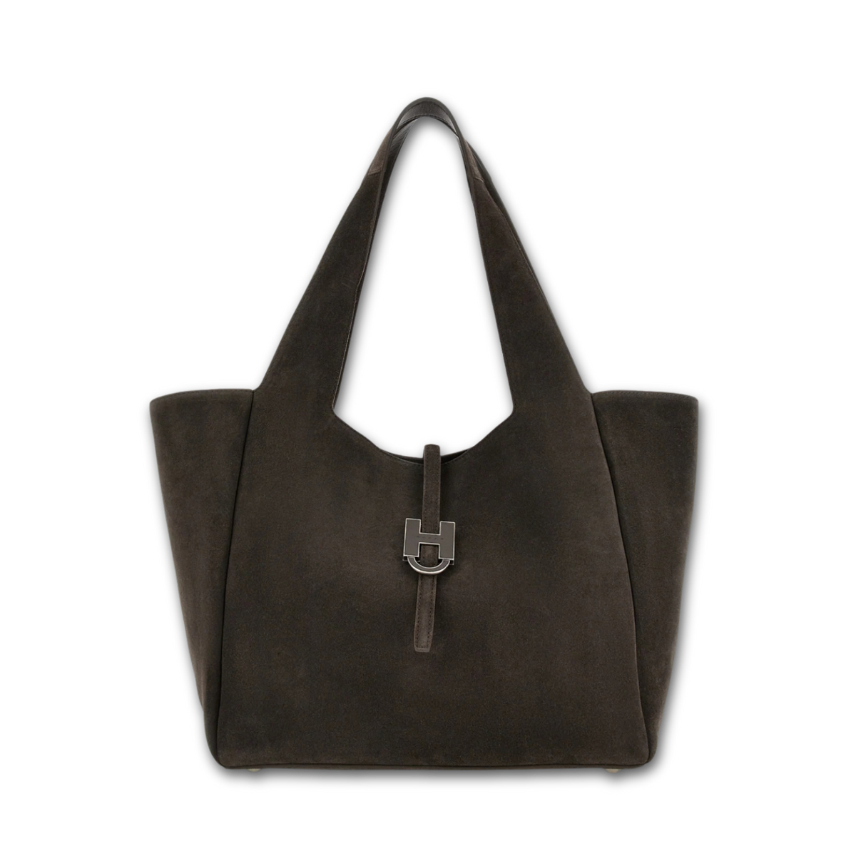Hogan Trend borsa shopping donna in camoscio marrone vista frontale