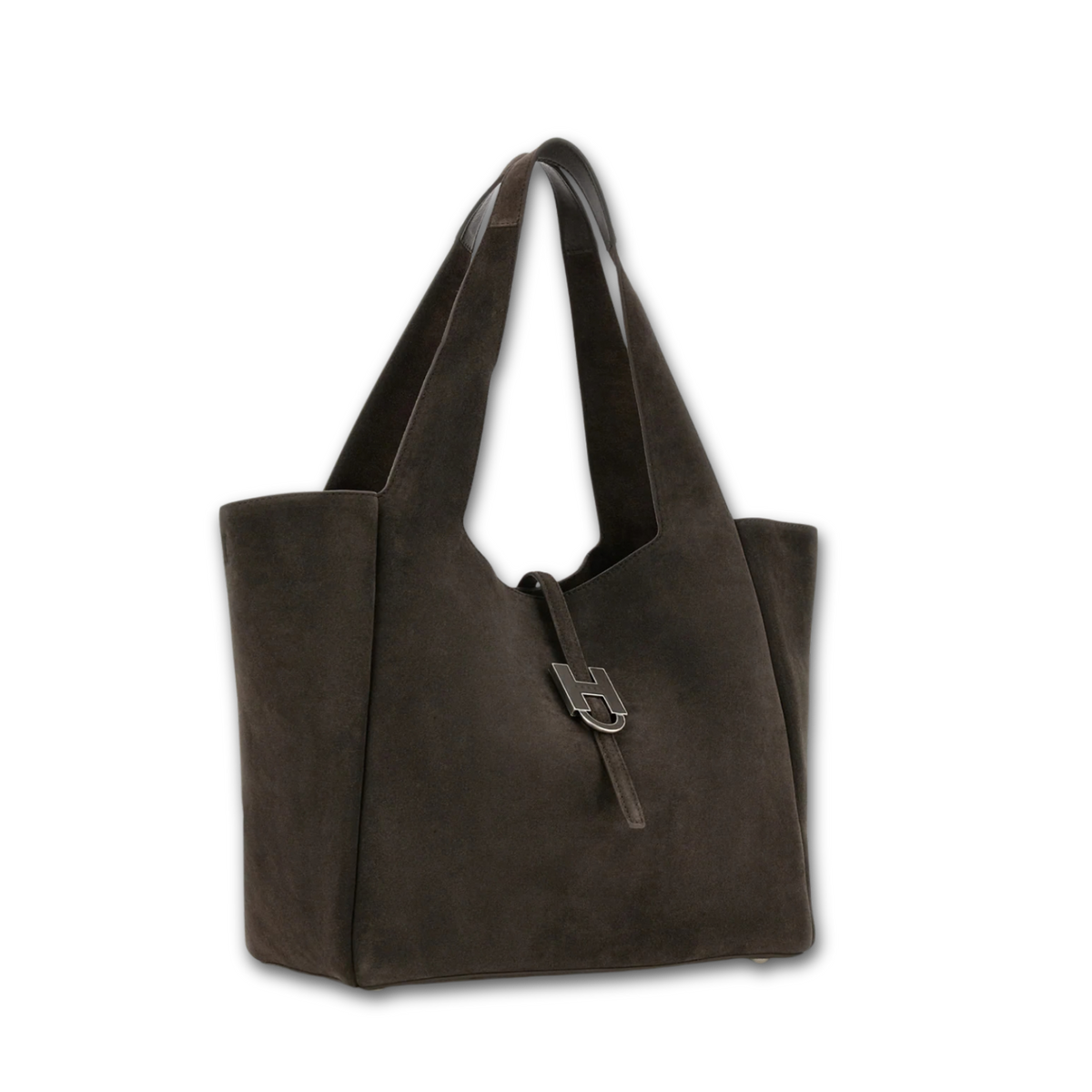 Borsa Hogan Trend marrone in pelle scamosciata vista laterale