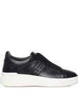 Sneakers Hogan H580 Slip-On uomo blu in pelle di vitello HXM5800BE00LE9U801 vista laterale.