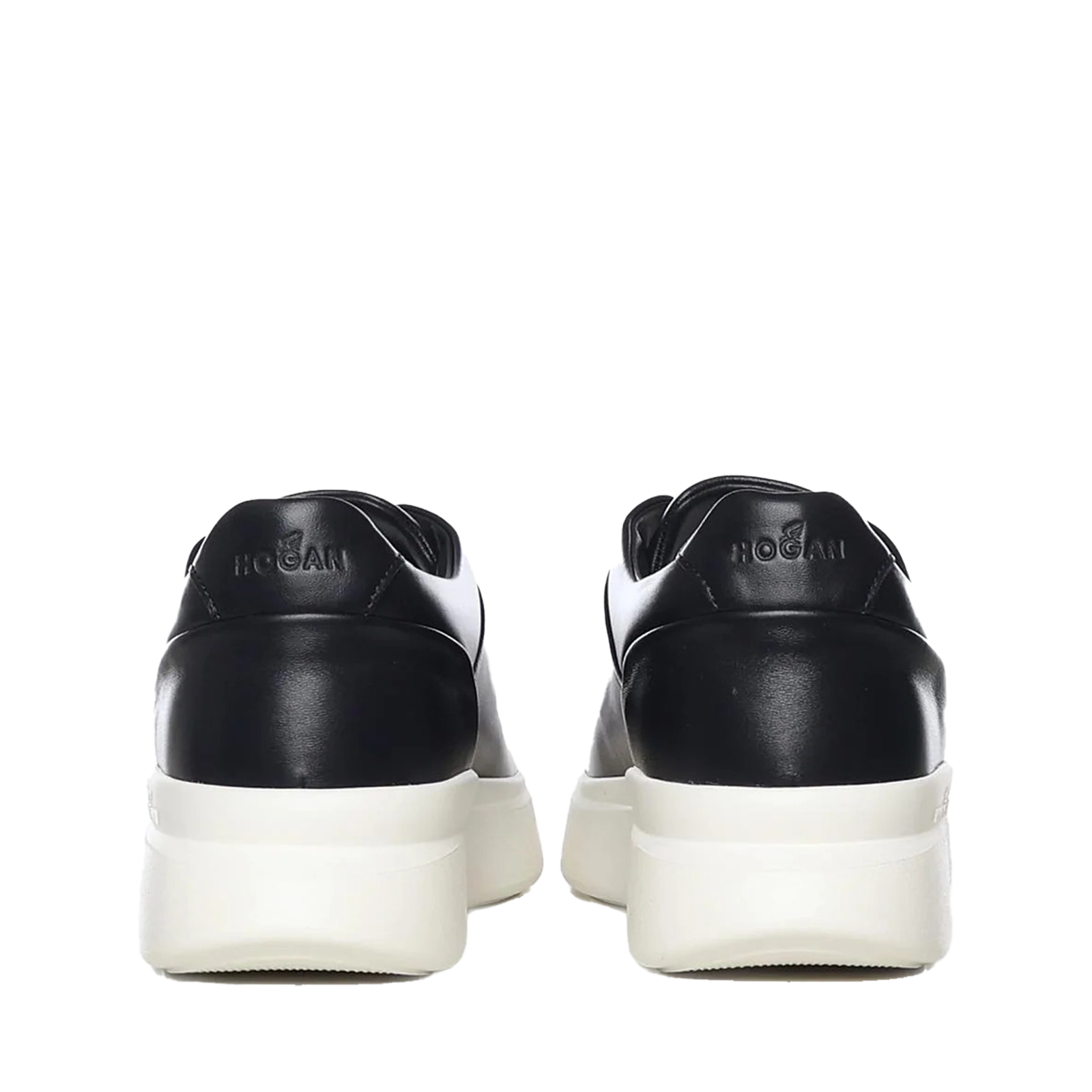 Vista posteriore Sneakers Hogan H580 uomo blu con logo Hogan.