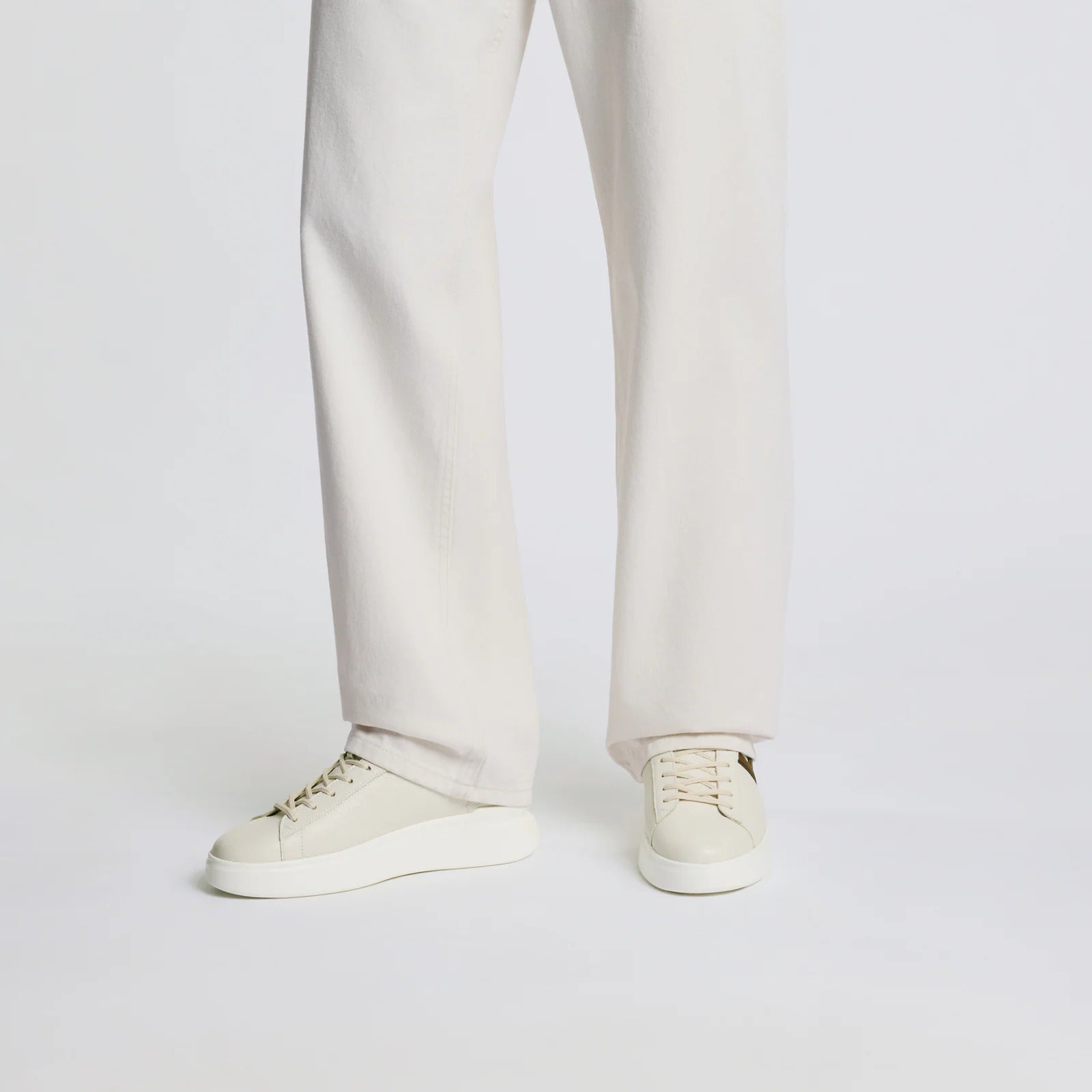 Sneakers Hogan H580 Made in Italy in pelle avorio e marrone