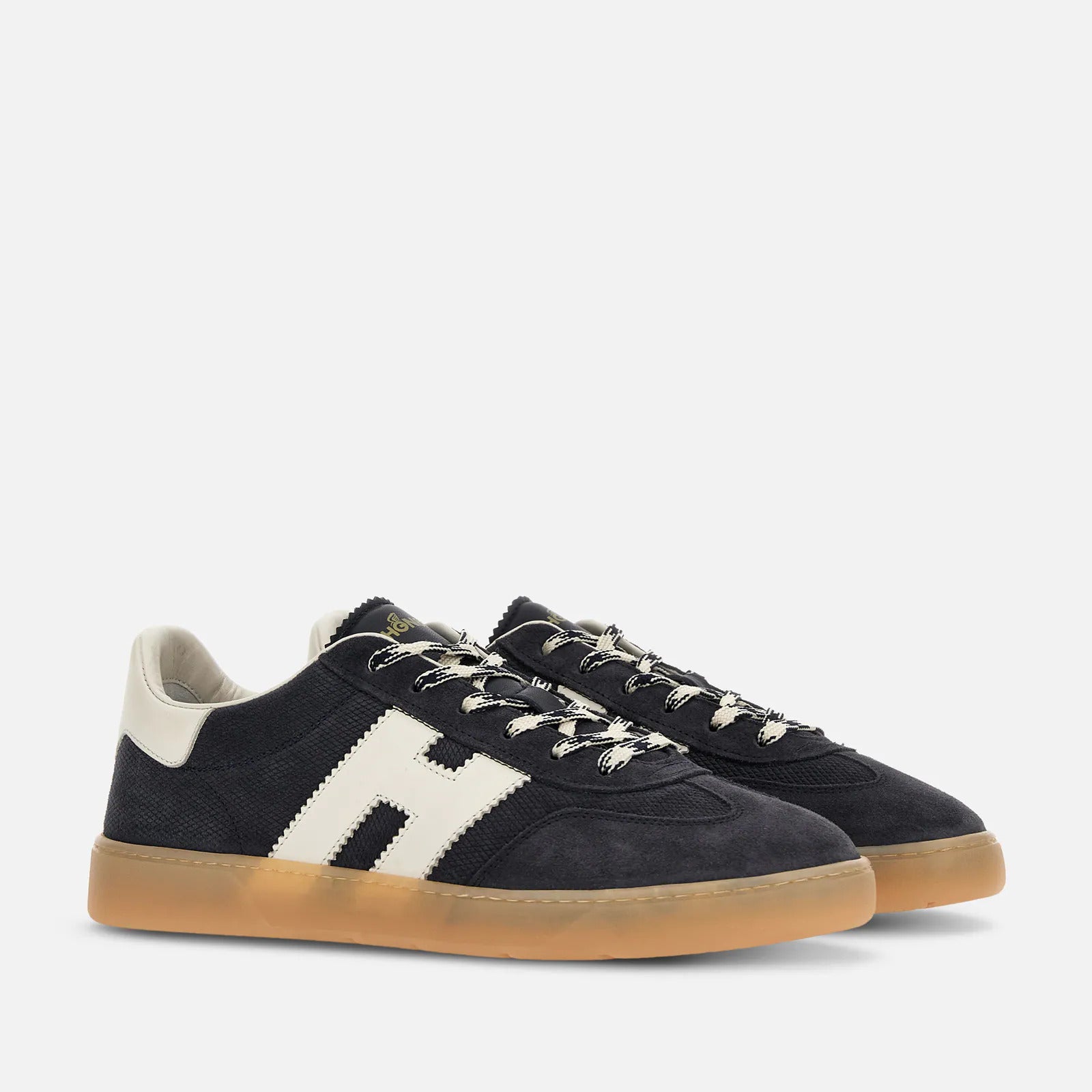 Hogan Cool uomo in pelle scamosciata blu con H laterale in nappa