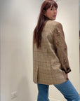 Meme Road – Blazer Donna Principe di Galles Beige con Paillettes