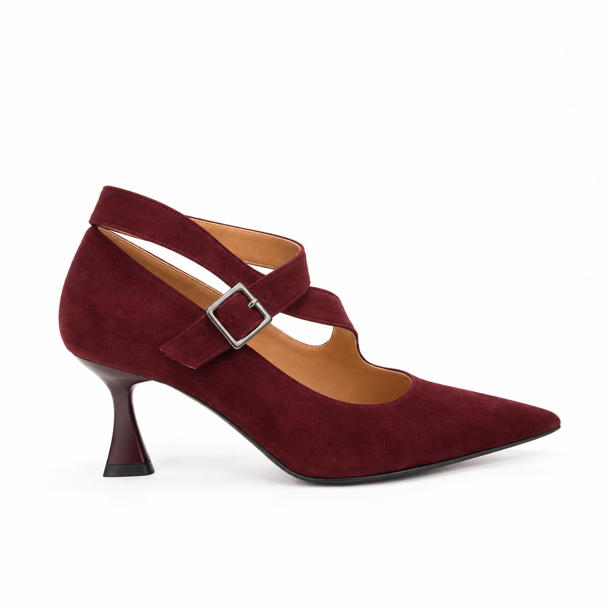 Isabelle Paris - Décolleté  in Camoscio Bordeaux