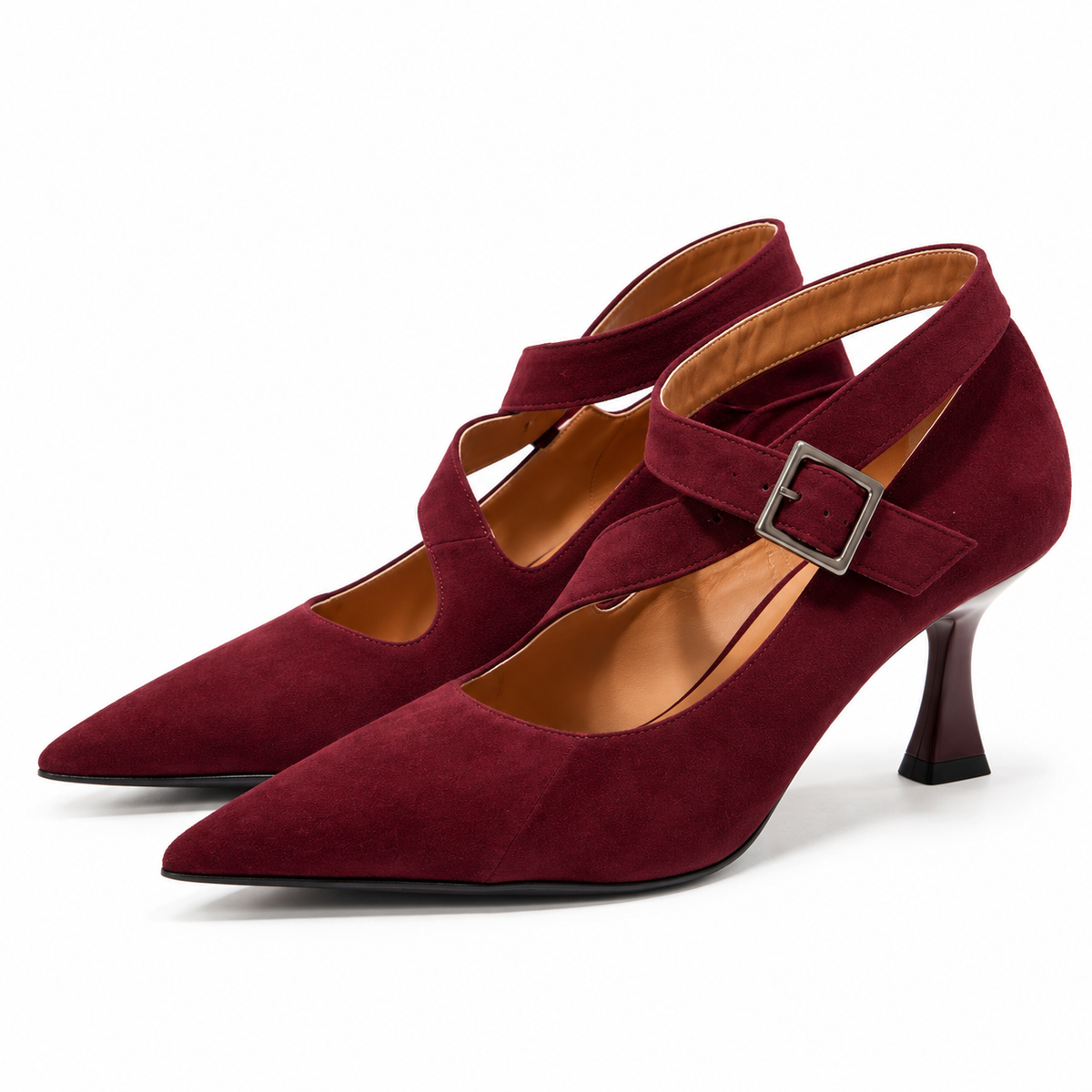 Isabelle Paris - Décolleté  in Camoscio Bordeaux