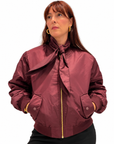 Des petits hauts - Bomber Bordeaux  con Zip Dorata e Tasche
