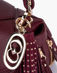 La Carrie Bag - borsa burgundy con Frange