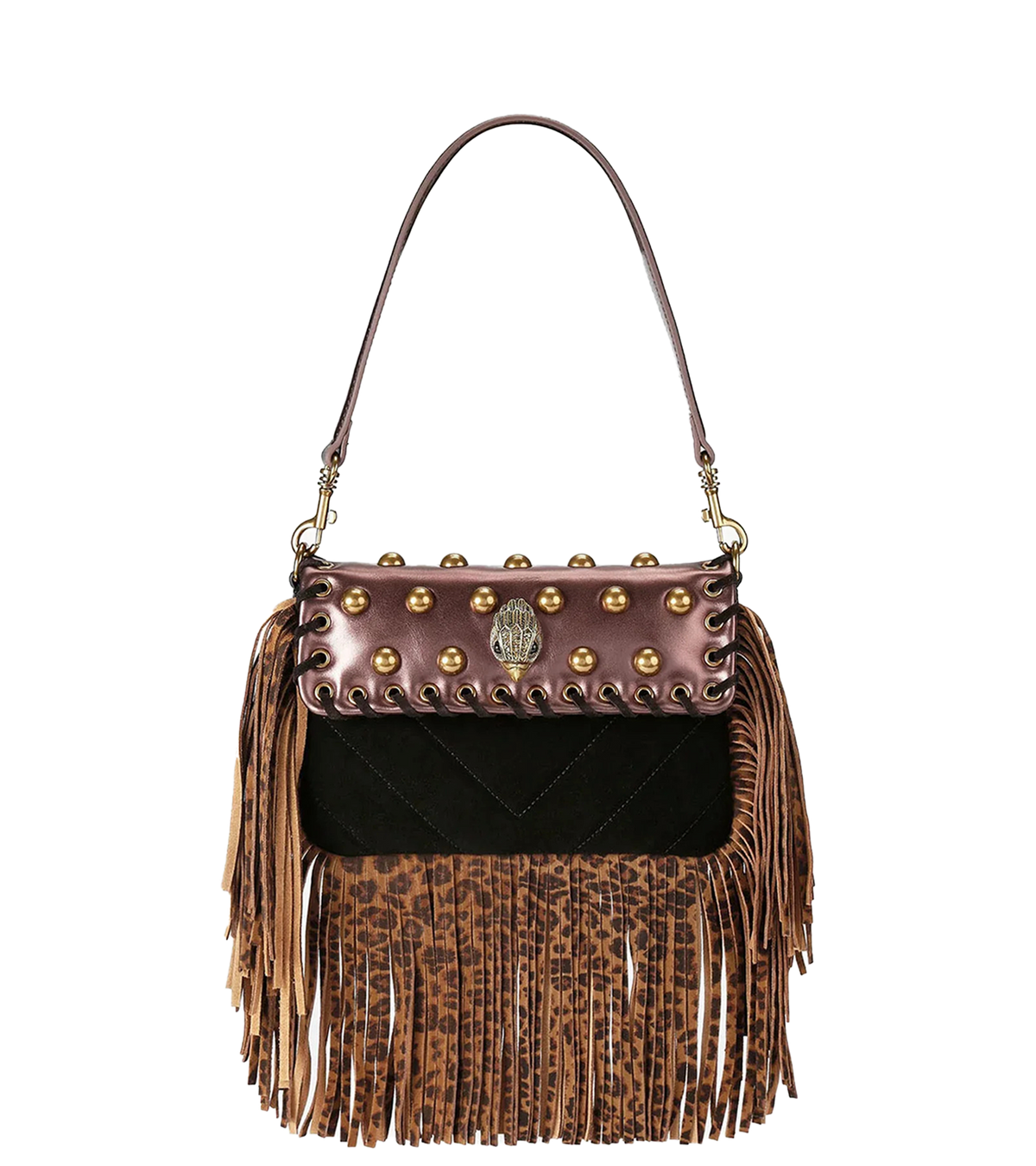 Kurt Geiger - Borsa Small Oxford Fringe in Pelle Animalier