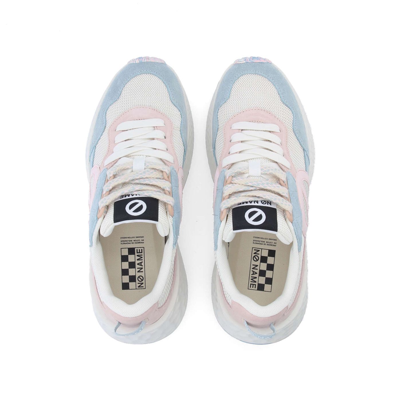 sneakers no name donna rosa celeste lacci platform