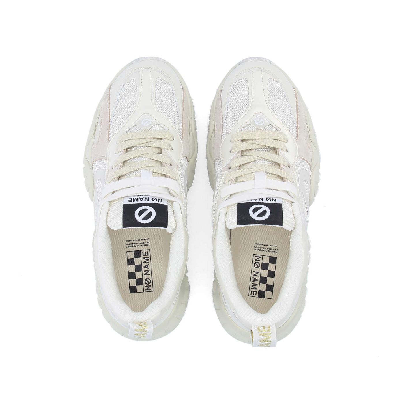 sneakers donna no name off white pearl vista dall alto