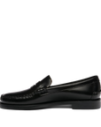 Sebago Dan LR uomo nero in pelle, vista laterale con tacco basso