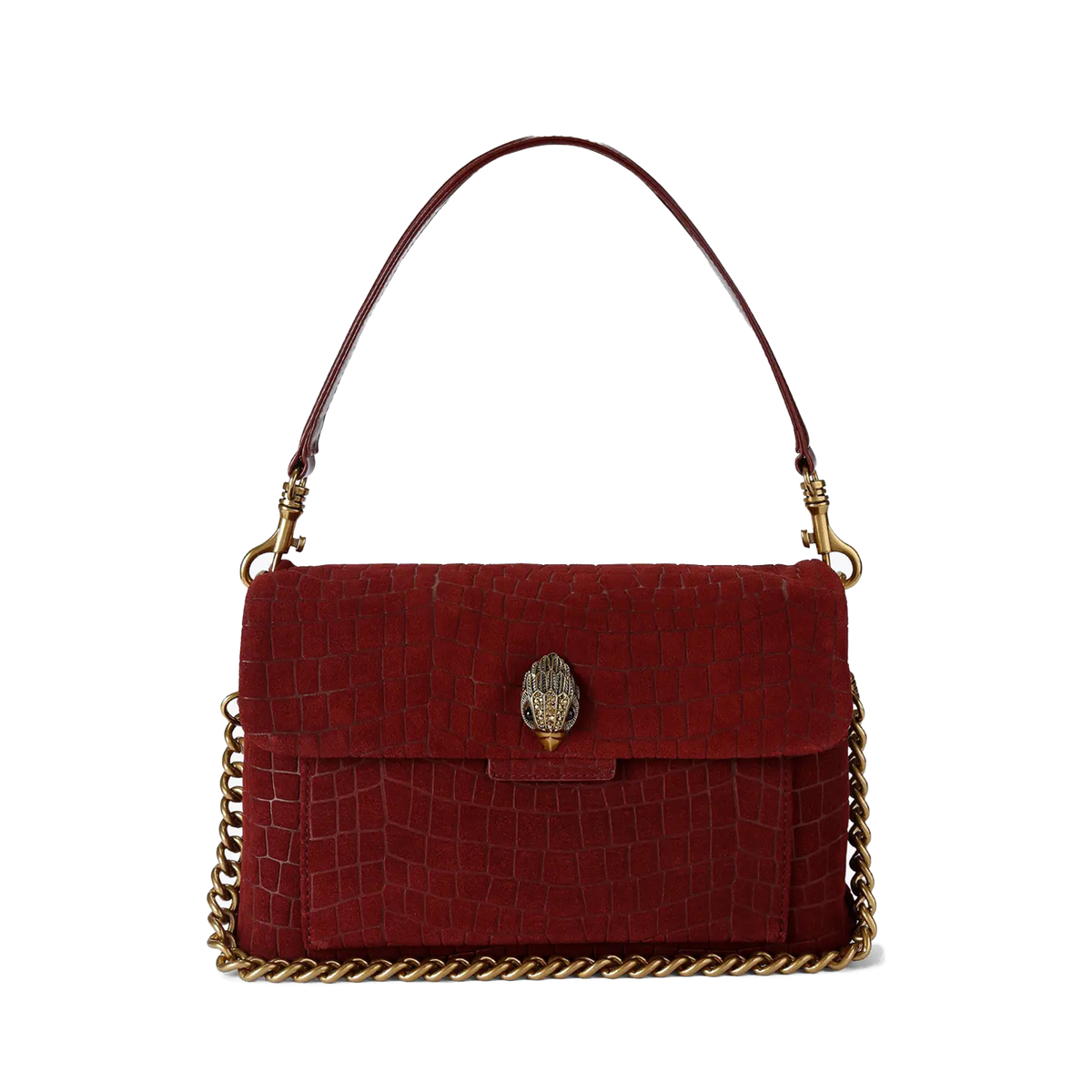 Kurt Geiger -Borsa a spalla Celia Camoscio Bordeaux Stampa Cocco