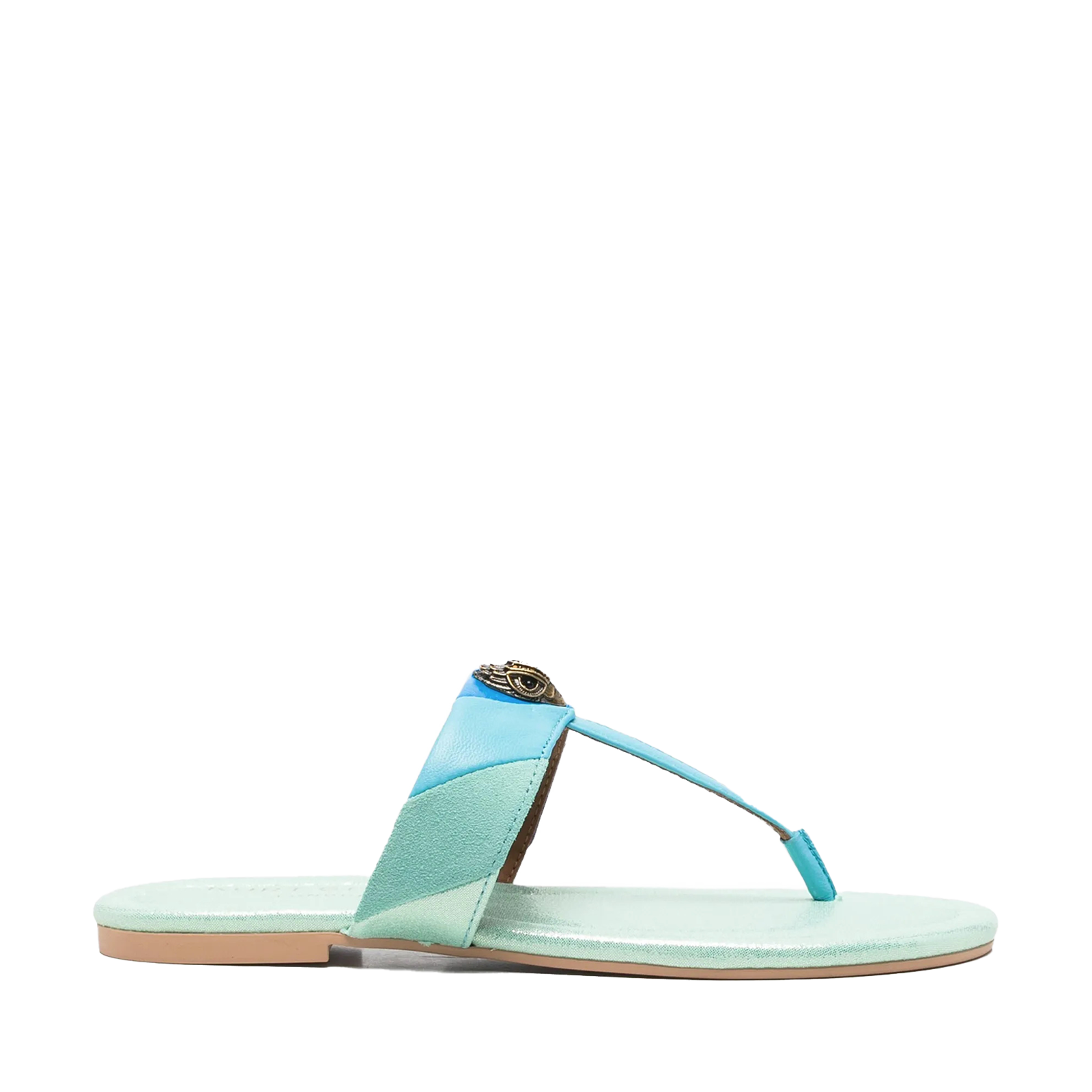 Kurt Geiger - Infradito Pelle Azzurro Multicolor con Eagle Icon