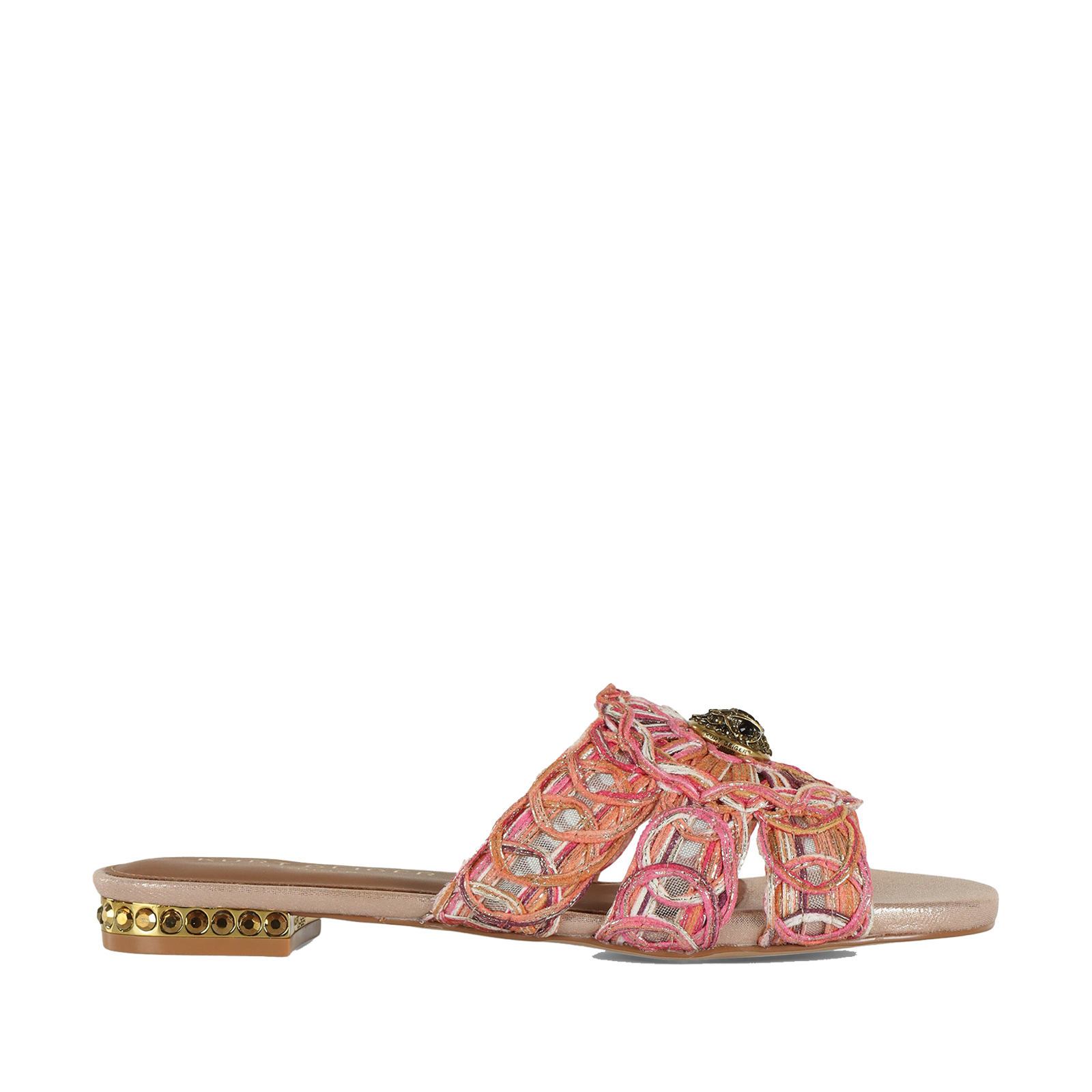 Kurt Geiger - Pianella Donna Rosa  Arancio Ricamato e Tacco Gioiello 2 cm