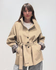 ARTLOVE- Trench tartan con cintura in vita